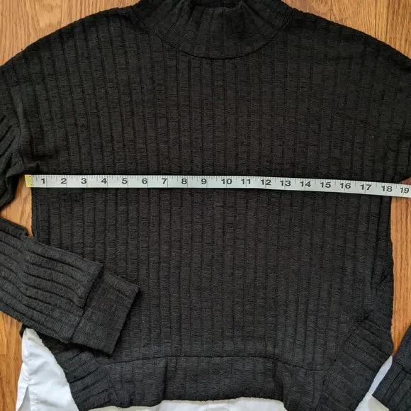 Derek Heart Gray Mockneck Sweater with Faux Shirt Tail - Picture 9 of 14